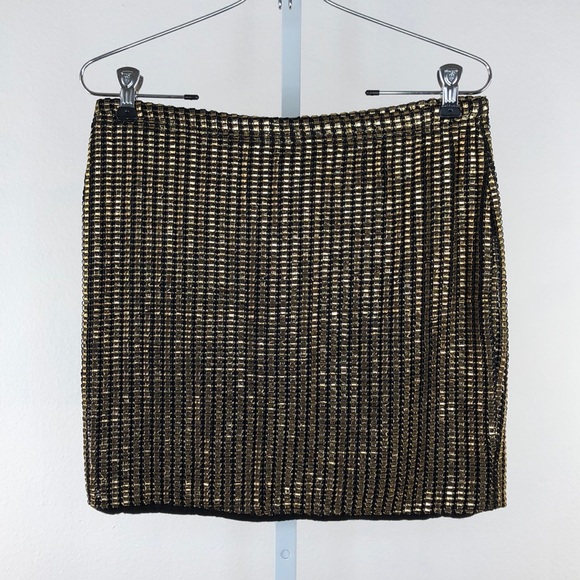 ASOS Dresses & Skirts - ASOS Gold & Black Mini Skirt, NWT Size 8